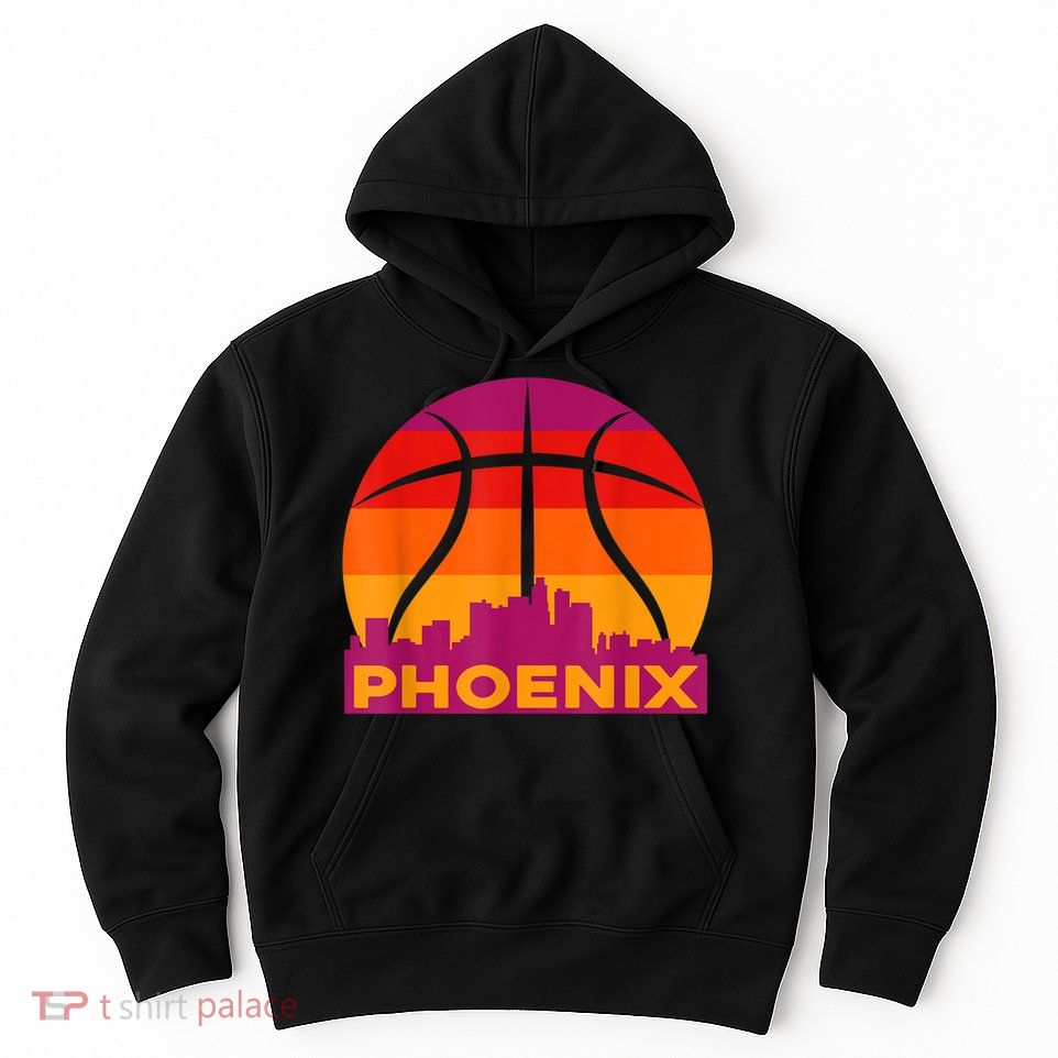 Phoenix Basketball, Phoenix Basketball BBall City Arizona State Retro Vintage Hoodie