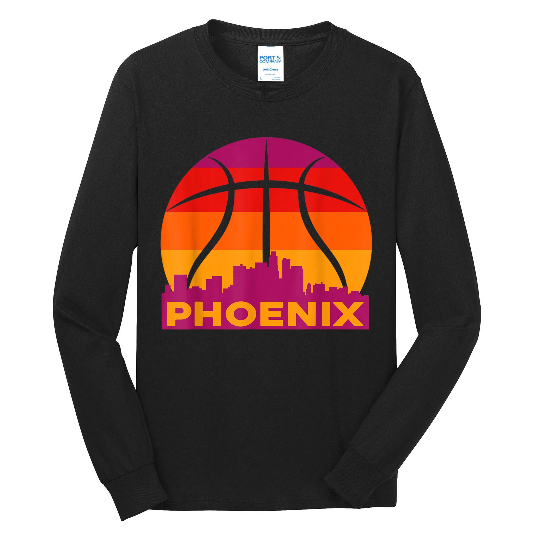 Phoenix Basketball, Phoenix Basketball BBall City Arizona State Retro Vintage Tall Long Sleeve T-Shirt
