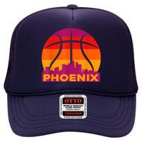 Phoenix Basketball, Phoenix Basketball BBall City Arizona State Retro Vintage High Crown Mesh Back Trucker Hat