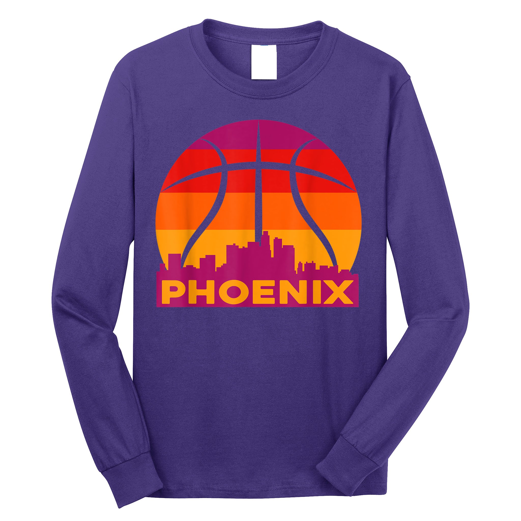 Phoenix Basketball, Phoenix Basketball BBall City Arizona State Retro Vintage Long Sleeve Shirt