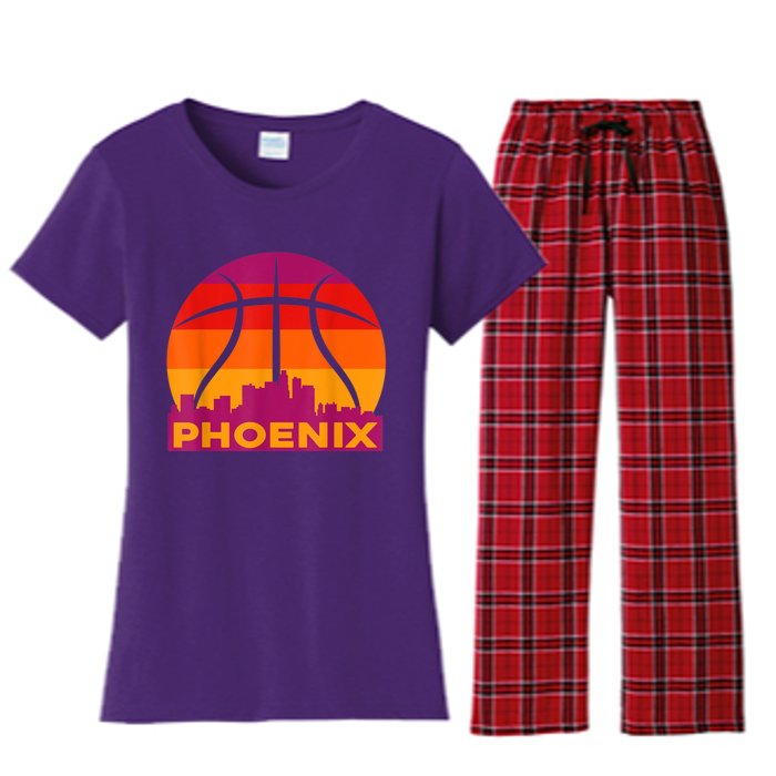 Phoenix Basketball, Phoenix Basketball BBall City Arizona State Retro Vintage Women's Flannel Pajama Set