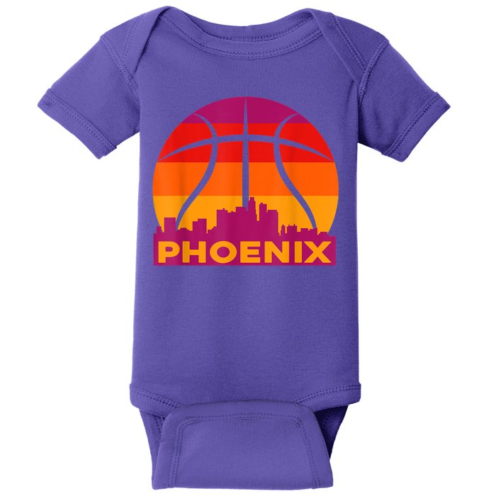 Phoenix Basketball, Phoenix Basketball BBall City Arizona State Retro Vintage Baby Bodysuit