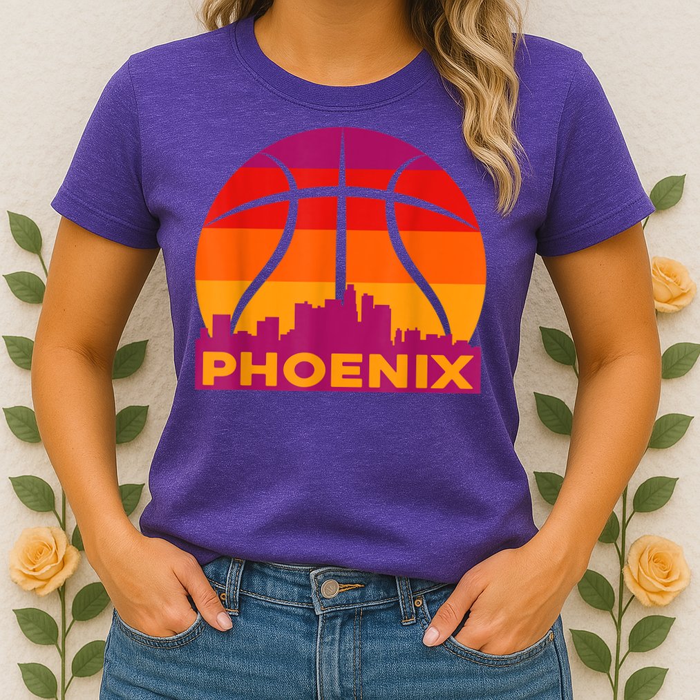 Phoenix Basketball, Phoenix Basketball BBall City Arizona State Retro Vintage Womens T-Shirt
