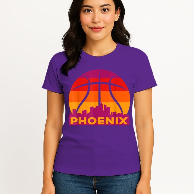 Phoenix Basketball, Phoenix Basketball BBall City Arizona State Retro Vintage Womens T-Shirt