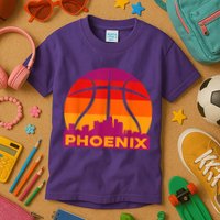 Phoenix Basketball, Phoenix Basketball BBall City Arizona State Retro Vintage Kids T-Shirt