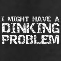 Pickle Ball Pun Ing Joke I Might Have A Dinking Problem Gift 7 Panel Mesh Trucker Snapback Hat