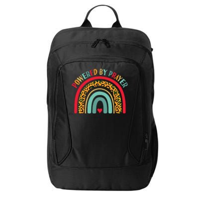 Powered By Prayer Cute Rainbow Praying Christian God Faith Gift City Backpack