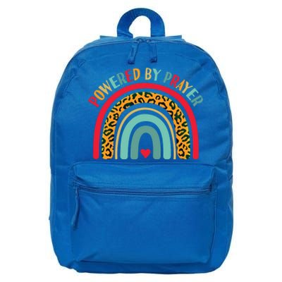 Powered By Prayer Cute Rainbow Praying Christian God Faith Gift 16 in Basic Backpack