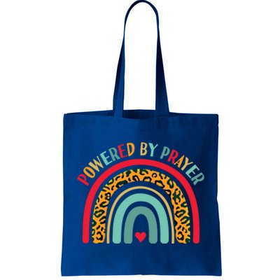 Powered By Prayer Cute Rainbow Praying Christian God Faith Gift Tote Bag