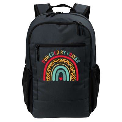 Powered By Prayer Cute Rainbow Praying Christian God Faith Gift Daily Commute Backpack