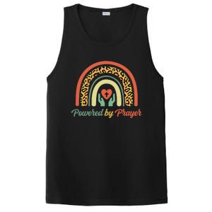 Powered By Prayer Rainbow Praying Christian Jesus Follower Meaningful Gift PosiCharge Competitor Tank