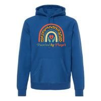 Powered By Prayer Rainbow Praying Christian Jesus Follower Meaningful Gift Premium Hoodie