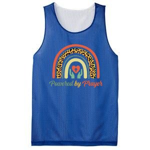 Powered By Prayer Rainbow Praying Christian Jesus Follower Meaningful Gift Mesh Reversible Basketball Jersey Tank