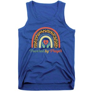 Powered By Prayer Rainbow Praying Christian Jesus Follower Meaningful Gift Tank Top