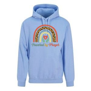 Powered By Prayer Rainbow Praying Christian Jesus Follower Meaningful Gift Unisex Surf Hoodie