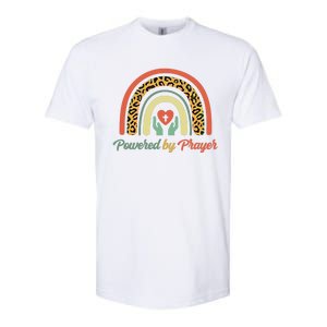 Powered By Prayer Rainbow Praying Christian Jesus Follower Meaningful Gift Softstyle CVC T-Shirt