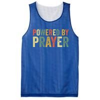 Powered By Prayer God Believer Pray Christian Faith Religion Gift Mesh Reversible Basketball Jersey Tank