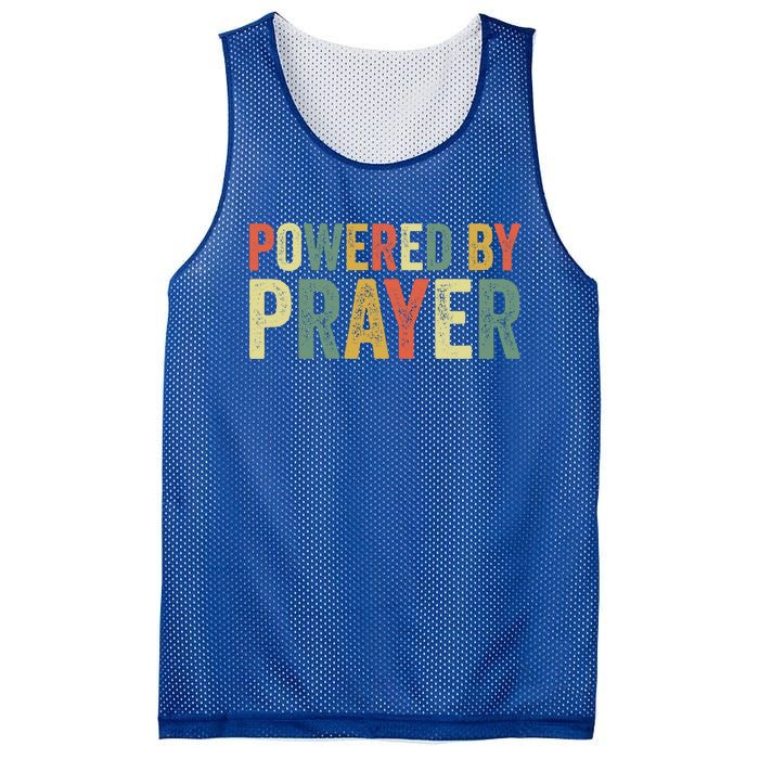 Powered By Prayer God Believer Pray Christian Faith Religion Gift Mesh Reversible Basketball Jersey Tank