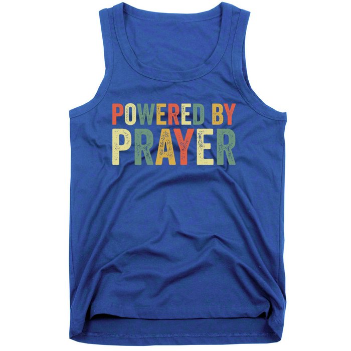 Powered By Prayer God Believer Pray Christian Faith Religion Gift Tank Top