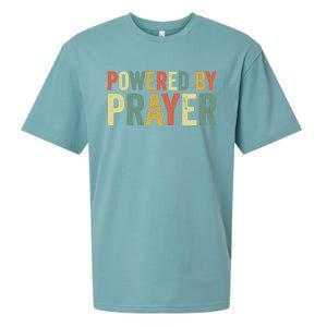 Powered By Prayer God Believer Pray Christian Faith Religion Gift Sueded Cloud Jersey T-Shirt