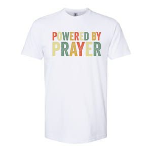 Powered By Prayer God Believer Pray Christian Faith Religion Gift Softstyle CVC T-Shirt