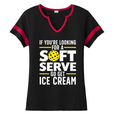 Pickle Ball Player Soft Serve Funny Pickleball Gift For Fans Ladies Halftime Notch Neck Tee