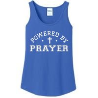 Powered By Prayer Praying Christian Cross Jesus Follower Gift Ladies Essential Tank