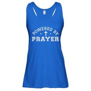 Powered By Prayer Praying Christian Cross Jesus Follower Gift Ladies Essential Flowy Tank