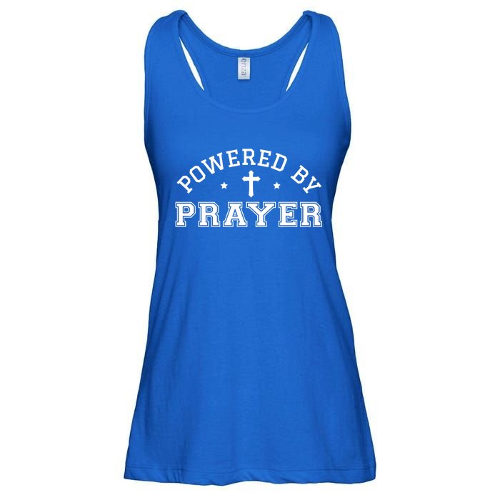 Powered By Prayer Praying Christian Cross Jesus Follower Gift Ladies Essential Flowy Tank