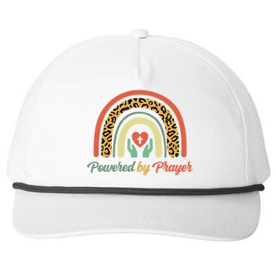 Powered By Prayer Rainbow Praying Christian Jesus Follower Gift Snapback Five-Panel Rope Hat