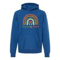 Powered By Prayer Rainbow Praying Christian Jesus Follower Gift Premium Hoodie