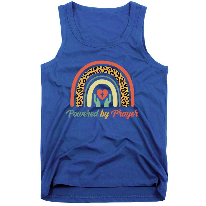 Powered By Prayer Rainbow Praying Christian Jesus Follower Gift Tank Top