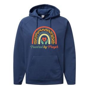 Powered By Prayer Rainbow Praying Christian Jesus Follower Gift Performance Fleece Hoodie