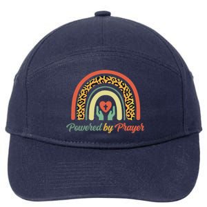 Powered By Prayer Rainbow Praying Christian Jesus Follower Gift 7-Panel Snapback Hat