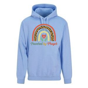 Powered By Prayer Rainbow Praying Christian Jesus Follower Gift Unisex Surf Hoodie