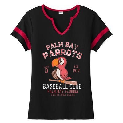 Palm Bay Parrots Baseball Retro Minor League Baseball Team Ladies Halftime Notch Neck Tee