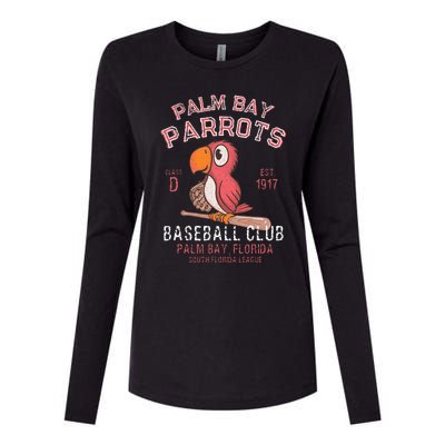 Palm Bay Parrots Baseball Retro Minor League Baseball Team Womens Cotton Relaxed Long Sleeve T-Shirt