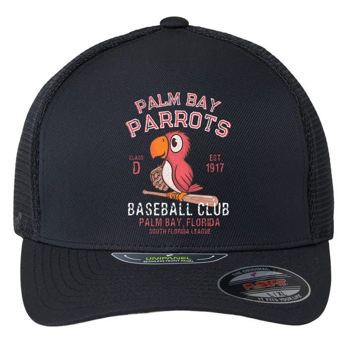 Palm Bay Parrots Baseball Retro Minor League Baseball Team Flexfit Unipanel Trucker Cap