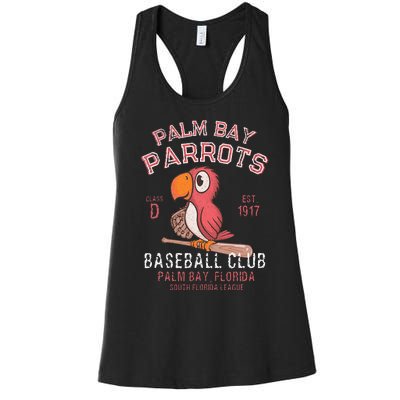 Palm Bay Parrots Baseball Retro Minor League Baseball Team Women's Racerback Tank