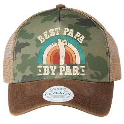 Papa By Par Funny Golf Dad Father Vintage Golf Player Gift Legacy Tie Dye Trucker Hat