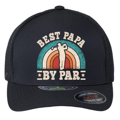 Papa By Par Funny Golf Dad Father Vintage Golf Player Gift Flexfit Unipanel Trucker Cap