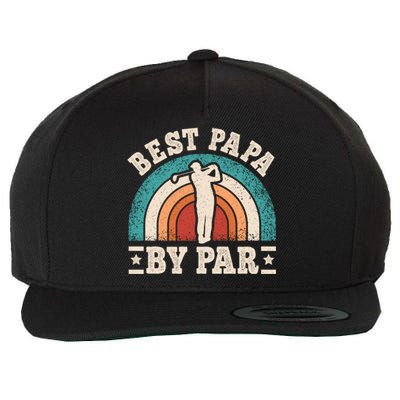 Papa By Par Funny Golf Dad Father Vintage Golf Player Gift Wool Snapback Cap