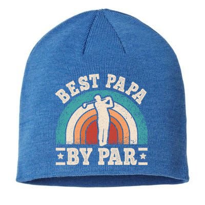 Papa By Par Funny Golf Dad Father Vintage Golf Player Gift Sustainable Beanie