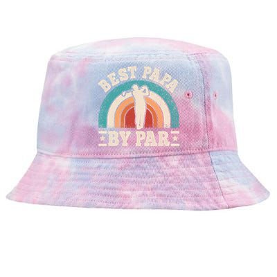 Papa By Par Funny Golf Dad Father Vintage Golf Player Gift Tie-Dyed Bucket Hat