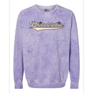 Philly Baseball Philadelphia Lettering Retro Colorblast Crewneck Sweatshirt