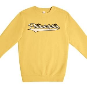 Philly Baseball Philadelphia Lettering Retro Premium Crewneck Sweatshirt