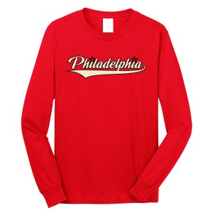 Philly Baseball Philadelphia Lettering Retro Long Sleeve Shirt