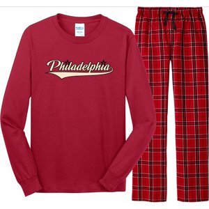 Philly Baseball Philadelphia Lettering Retro Long Sleeve Pajama Set