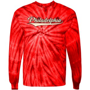 Philly Baseball Philadelphia Lettering Retro Tie-Dye Long Sleeve Shirt