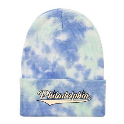 Philly Baseball Philadelphia Lettering Retro Tie Dye 12in Knit Beanie